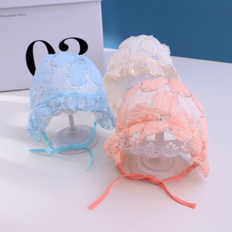 Nón Cotton Phối Ren Xinh Xắn Dành Cho Bé Gái