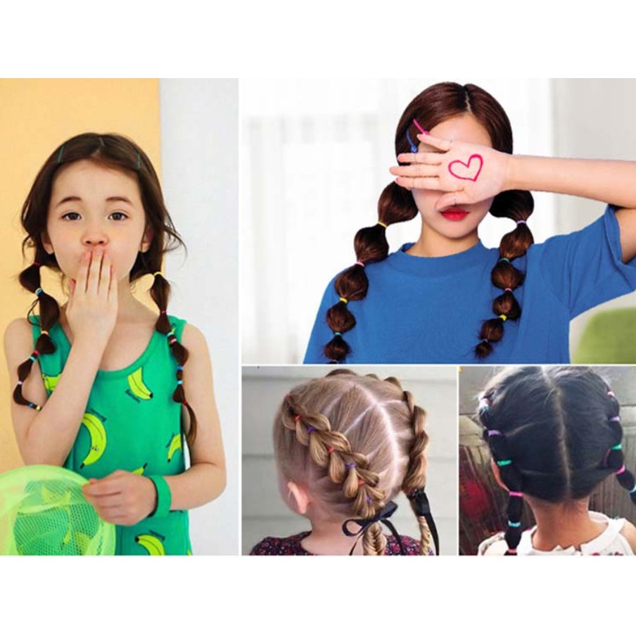 Bộ 1000 dây buộc tóc nhiều màu sắc