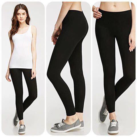 quần legging thun cotton - kiểu trơn 1 túi đắp