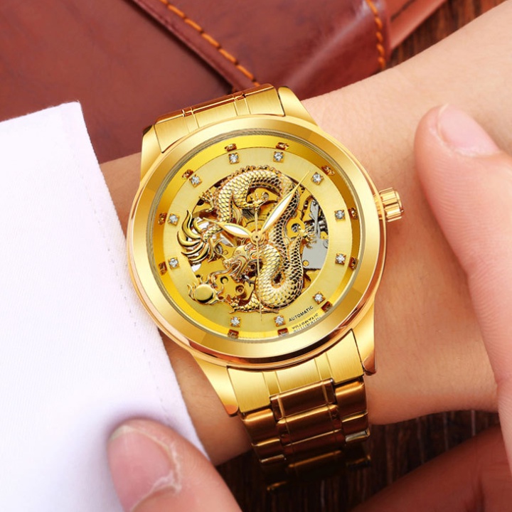 Đồng Hồ Cơ Nam Chạm Rồng 3D Chính Hãng Dây Thép Cao Cấp Đẹp Giá Rẻ Kiểu Dáng Thời Trang Sang Trọng | BigBuy360 - bigbuy360.vn
