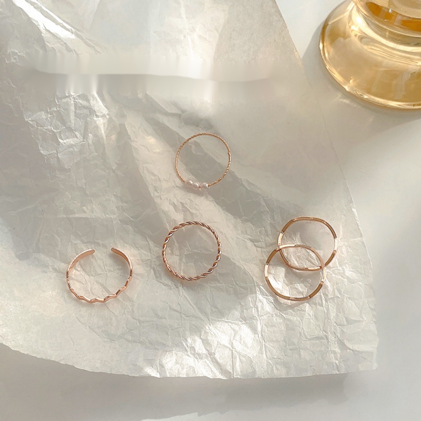 Nhẫn hở đính đá giả có thể điều chỉnh thời trang xinh xắn cho nữ