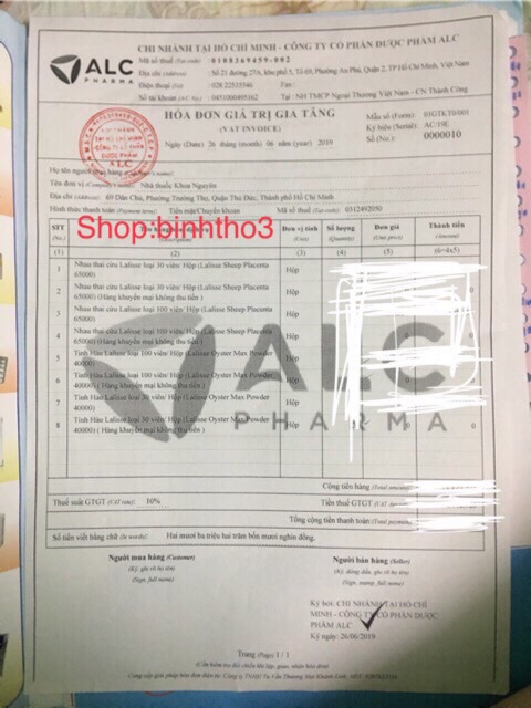 Lalisse Sheep Placenta 65000 - Viên uống nhau thai cừu đẹp da | Thế Giới Skin Care