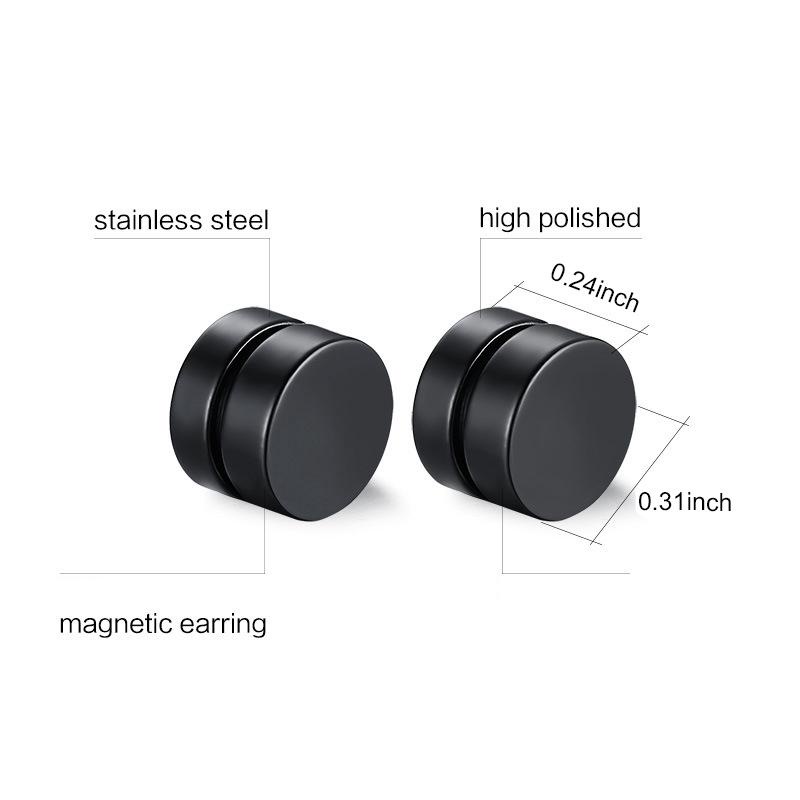 Hw 1 Cặp Khuyên Tai Nam Châm Bằng Thép Không Gỉ 8MM