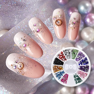 Phụ Kiện Hạt Cườm Lấp Lánh Trang Trí Móng Tay