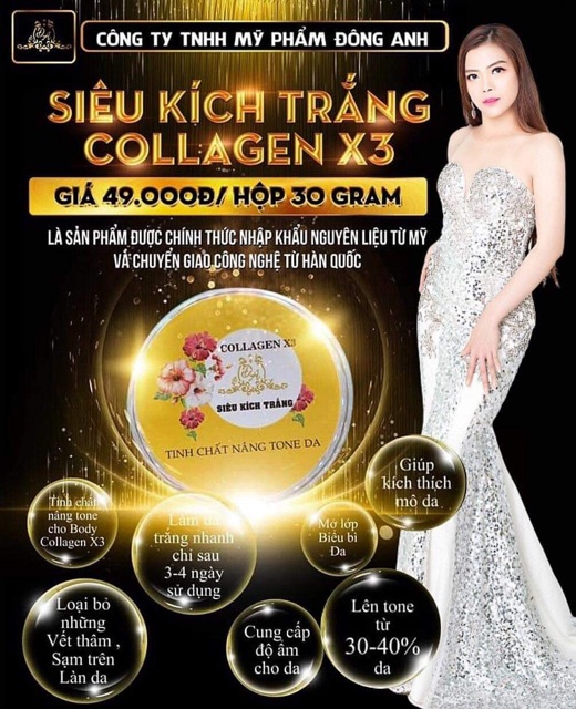 Kích Trắng Collagen X3