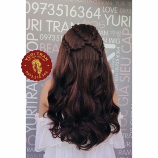 Tóc giả Nguyên đầu thắt bín siêu xinh+ kèm lưới