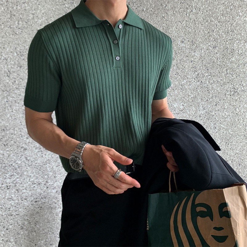 Áo kiểu polo IELGY tay ngắn phong cách Hong Kong thời trang dành cho nam