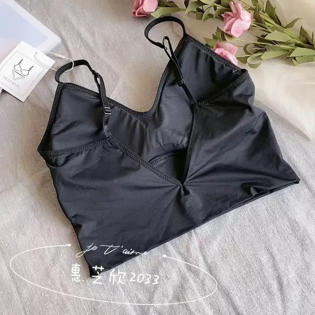 Áo Bra 2 Dây Kèm Mút Chất Su Đúc Mềm Mịn Khoét Lưng Chữ V Gợi Cảm Freesize Dưới 60kg