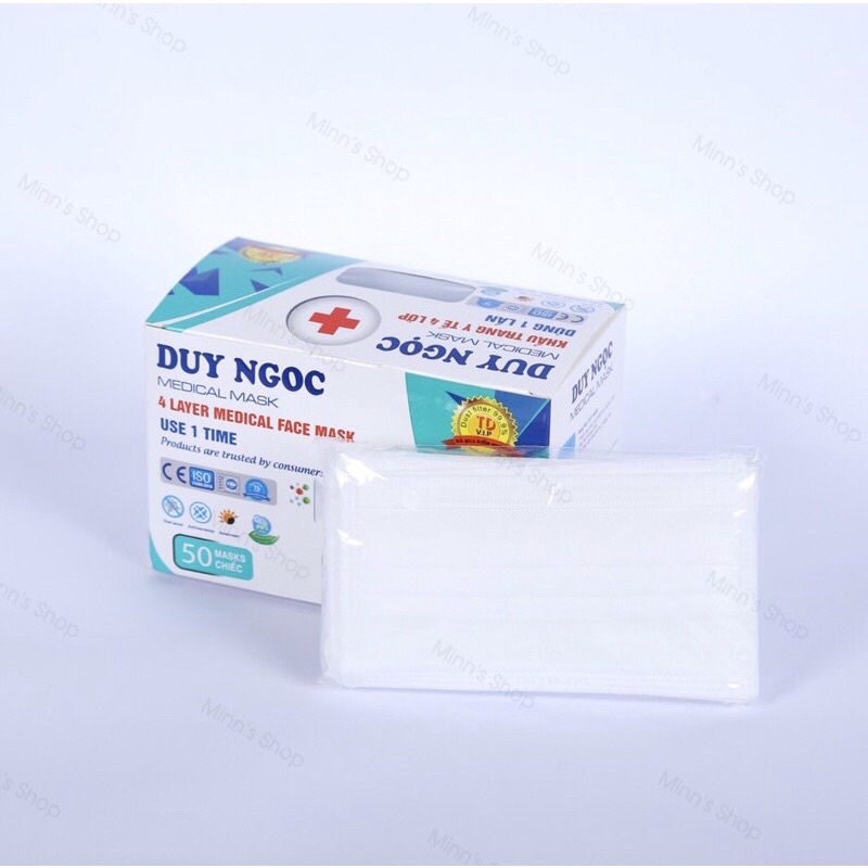 Hộp 50 cái khẩu trang y tế 4 lớp kháng khuẩn