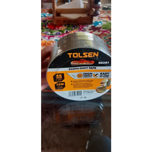 BĂNG KEO VẢI DUCT TAPE - SIÊU DÍNH 25m, 50m TOLSEN 50281, 50282 - HÀNH CHÍNH HÃNG