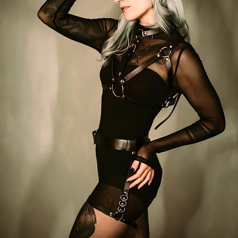 Áo Lót Dây Đeo Ngực Bằng Da Phong Cách Punk Quyến Rũ Thời Trang Năm 2021
