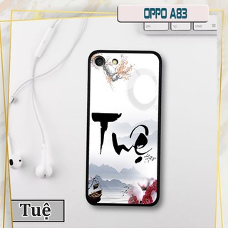 Ốp lưng kính 3D Oppo A83 in chữ thư pháp ý nghĩa