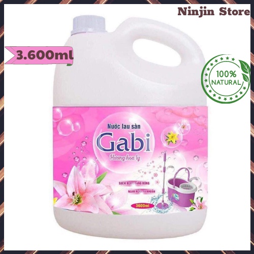 Nước lau sàn nhà Gabi đậm đặc thơm lâu đuổi côn trùng diệt sạch vi khuẩn hương hoa ly 3,6L - Ninjin Store