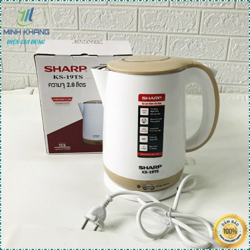 ẤM SIÊU TỐC SHARP KS_19TS(Hàng nhập khẩu MADE IN: THÁI LAN. BH: 12 Tháng)