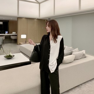 Áo sơ mi đen trắng Áo sơ mi dài tay