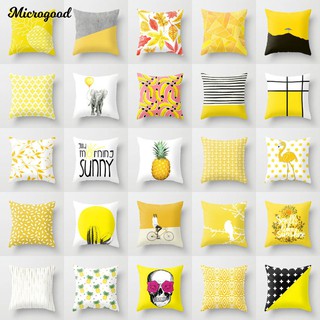 Vỏ gối vuông màu vàng in hình quả dứa độc đáo phong cách
