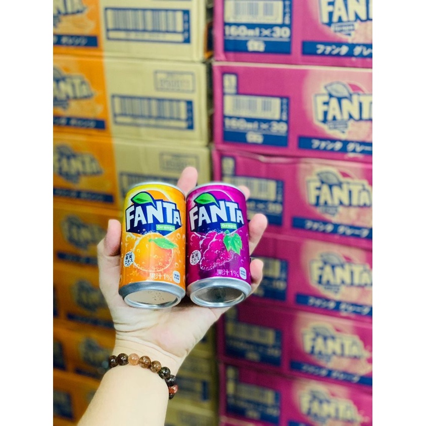 Nước ngọt Fanta Mini của Nhật vị Nho / vị cam Lon 160ml