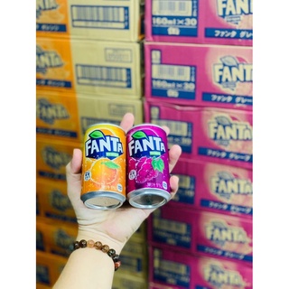 Nước ngọt Fanta Mini của Nhật vị Nho vị cam Lon 160ml. Date 09 2023