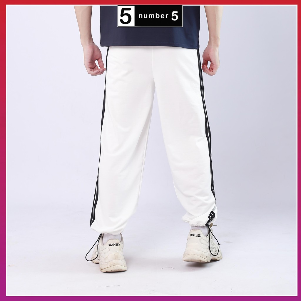 Quần Jogger Nỉ Dày Dặn 3 Sọc NUMBER5 Form Ống Rộng Để Suông Hoặc Rút Dây Bo Gấu Vải Mịn Mềm [JDR]