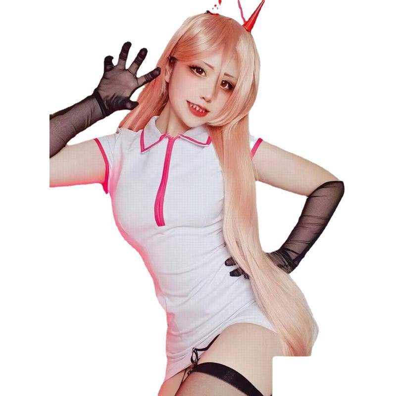 Chainsaw man cos Machima cos Chainsaw man cos Pava cos nurse costume cos nurse costume cosplay anime suit big set Halloween