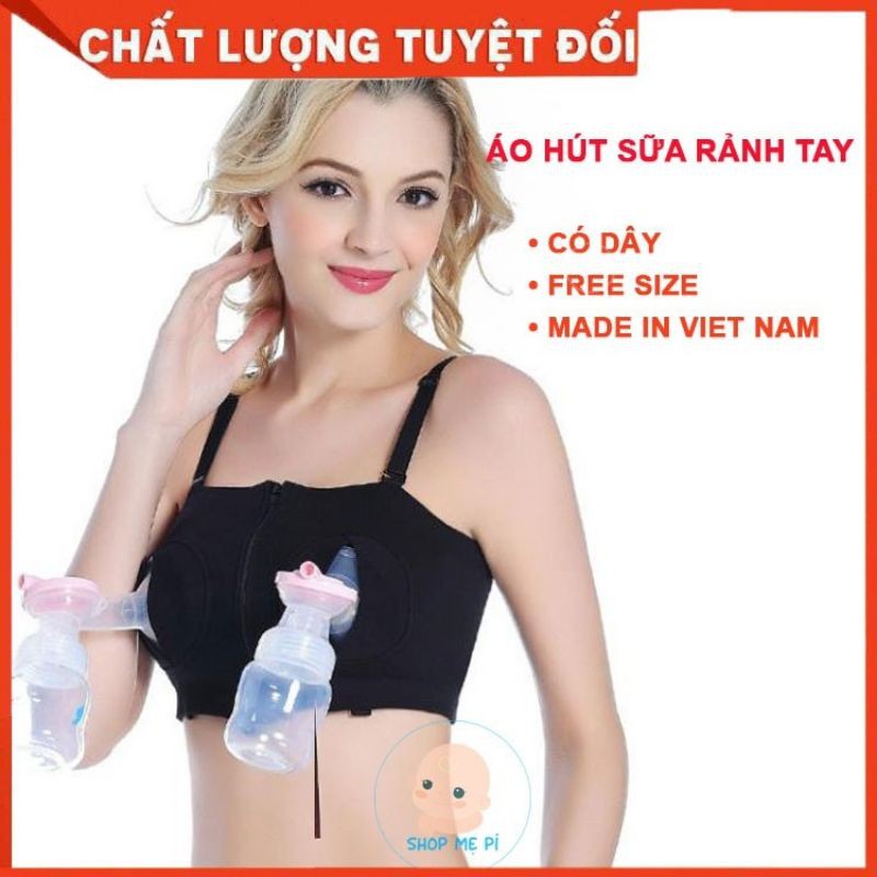 Áo hút sữa rảnh tay kèm dây đeo cao cấp, chất thun cotton siêu mịn, hàng Việt Nam chất lượng cao