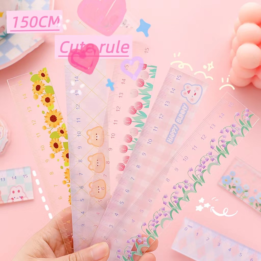 Thước kẻ / Thước Đo Chất Liệu acrylic Dày Dặn Hoạ Tiết Hoạt Hình Dễ Thương | Thước Vẽ Văn Phòng Phẩm Học Tập