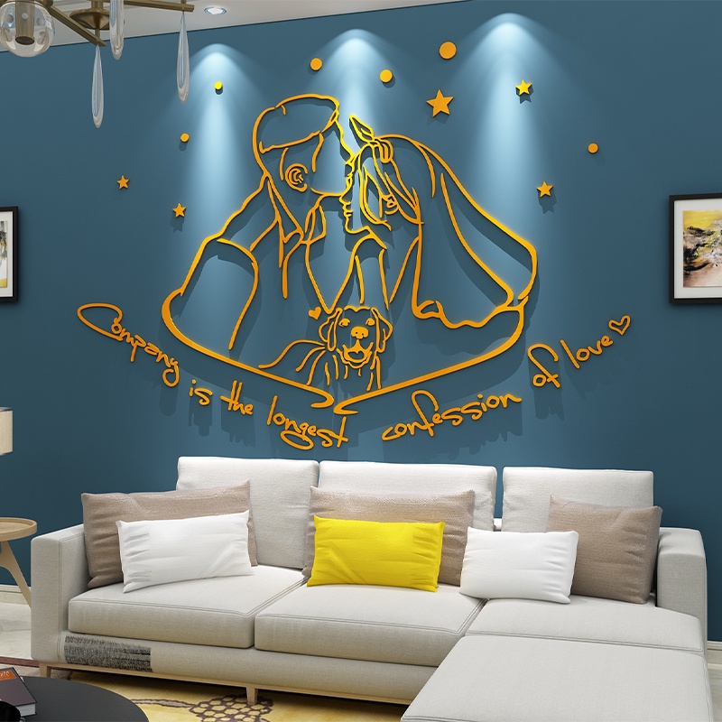 Tranh mica dán tường Cô Dâu Chú Rể trang trí phòng cưới, phòng ngủ, tiệm áo cưới Nhiều Size - EPeBen