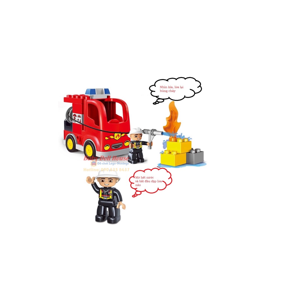 Đồ Chơi Lắp ráp Đội xe Cứu Hỏa - tương thích với Lego Duplo Gorock 1009