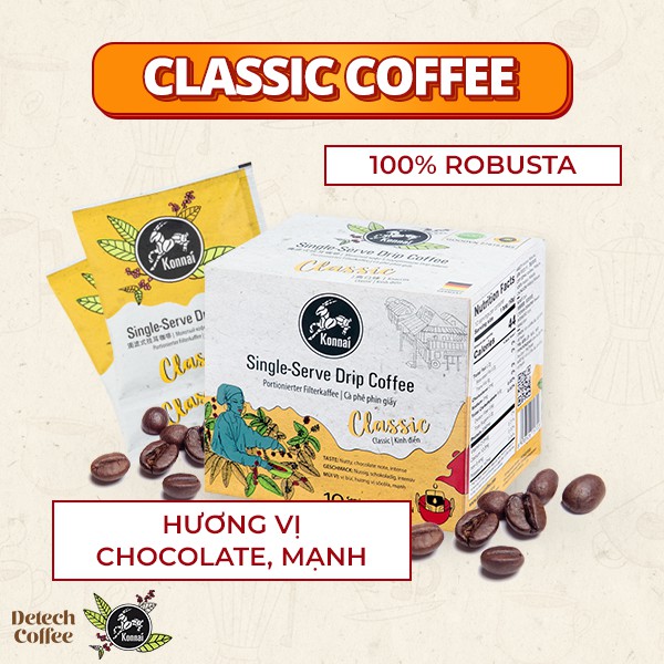 Combo 2 hộp cà phê phin giấy nguyên chất Konnai Coffee pha chế tiện lợi 100% Arabica Konnai Coffee phù hợp đi làm, đi họ | BigBuy360 - bigbuy360.vn