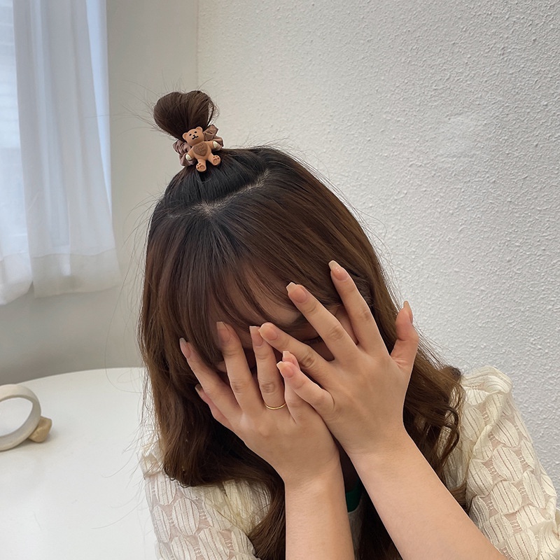 Dây buộc tóc SEAGLOCA họa tiết chú gấu dễ thương cho nữ