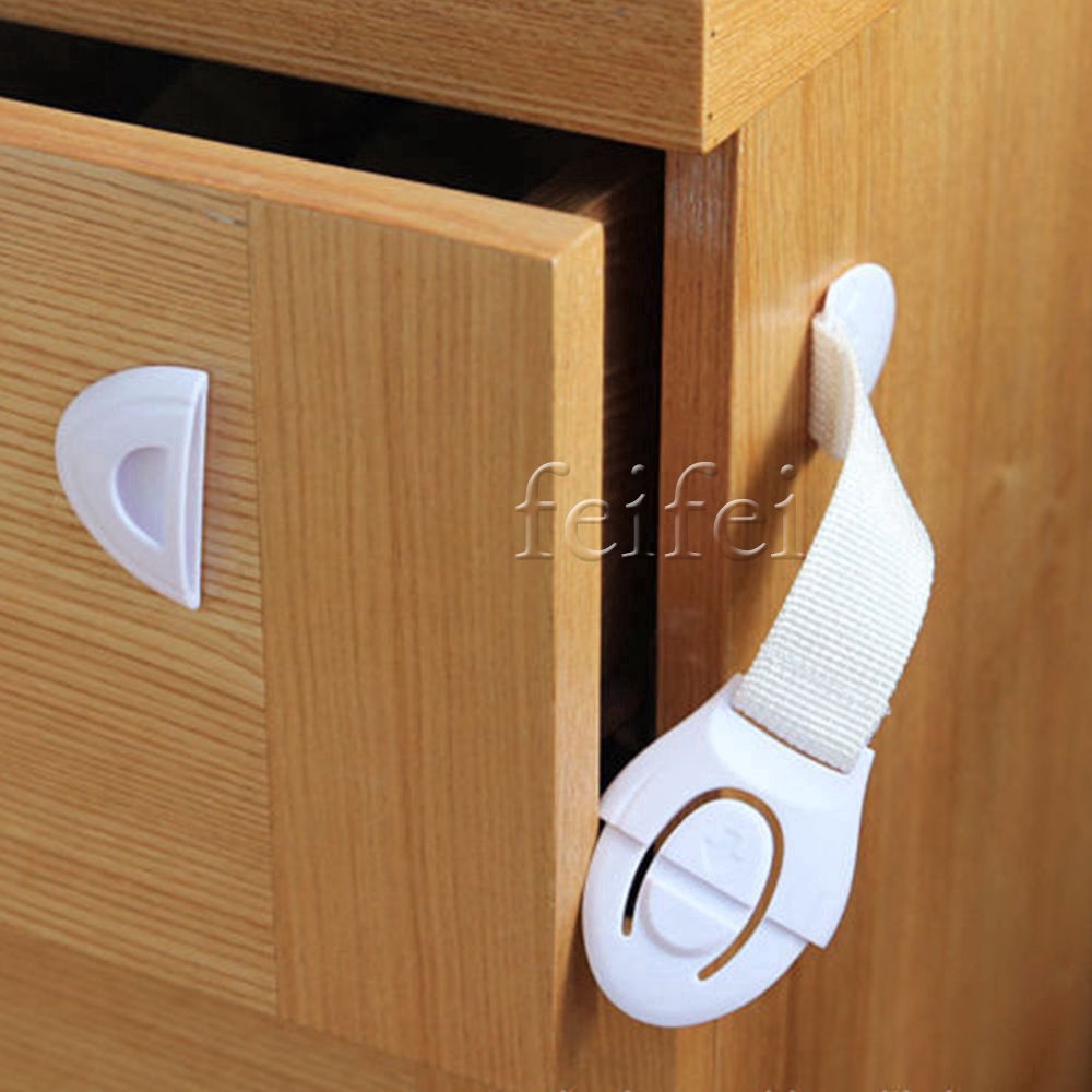 2Pcs Safety Child Infant Baby Kids Drawer Door Cabinet Cupboard Toddler Locks US