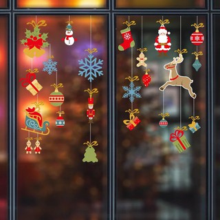 Decal trang trí tường noel rèm phụ kiện