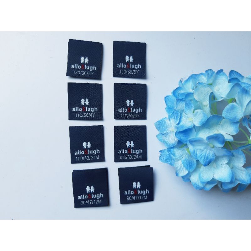 set 10 miếng nhãn mác vải xanh đen