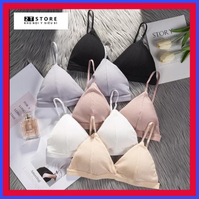 Áo bra cotton len tăm cài sau mouse mõng 1038 | 2t store nội y siêu sỉ