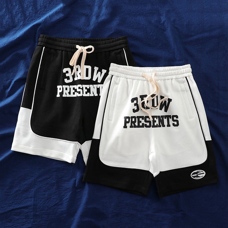 Quần Short Thể Thao Dệt Kim Phối Màu Tương Phản Cá Tính Cho Nam