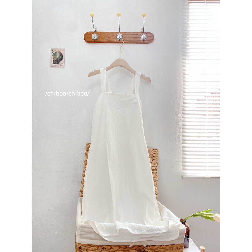 [CB-V10] Đầm Nữ 2 Dây Bản To, Váy Nữ Babydoll Trơn Dáng Dài, Babydoll Trắng Chất Đũi Basic 29August | BigBuy360 - bigbuy360.vn
