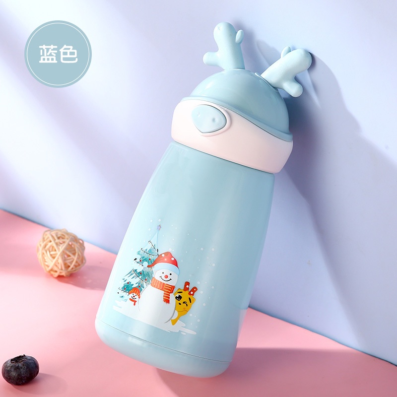 Bình Nước Thủy Tinh 400ml Hình Sừng Hươu Đơn Giản Cho Nữ Ốp