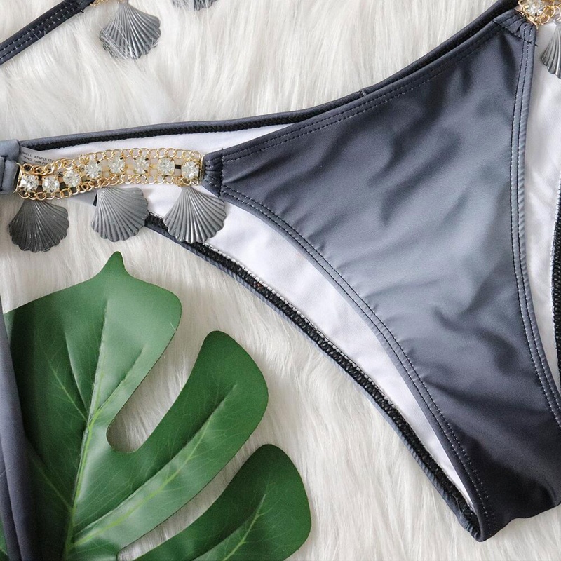 Bộ Đồ Bơi Bikini Hai Mảnh Có Đệm Nâng Ngực Kiểu Brazil Gợi Cảm Cho Bạn Gái