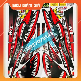 Tem rời elegant 2018 cá mập đỏ đen