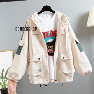 Áo khoác kaki nữ phối màu túi hộp KN04 [Miustore]