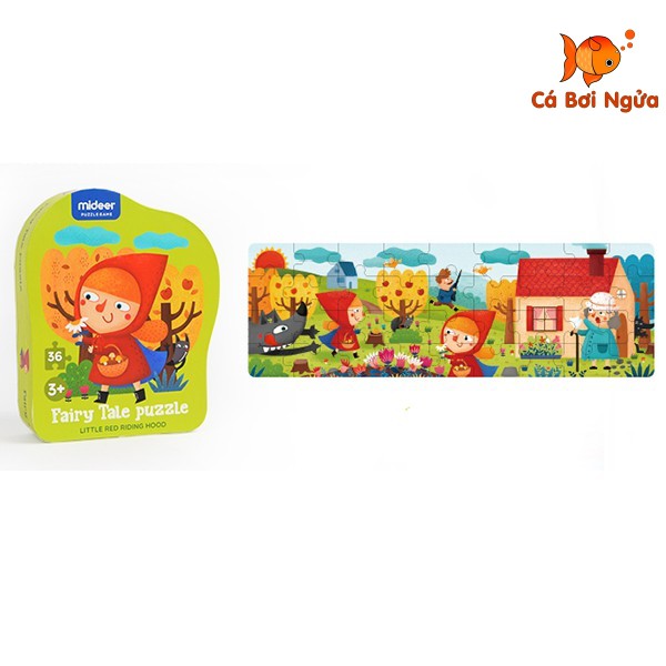 Đồ chơi xếp hình, Bộ xếp hình chính hãng Mideer Fairy Tale Puzzle Cô Bé Quàng Khăn Đỏ 36 miếng ghép - Little Red