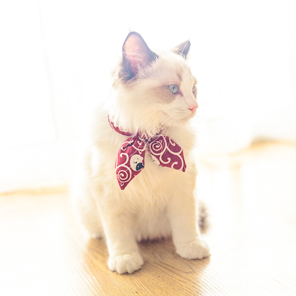 🐶SD Thú cưng Yếm bông Khăn rằn cho chó con Khăn quàng cổ Phong cách Nhật Bản có thể điều chỉnh Cúi đầu chó mèo
