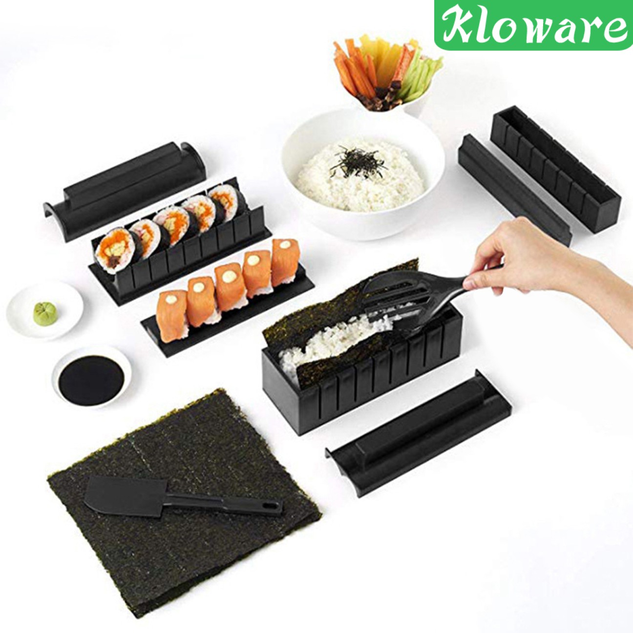 Bộ Dụng Cụ Làm Sushi 11 Món Kèm 4 Khuôn Làm Sushi