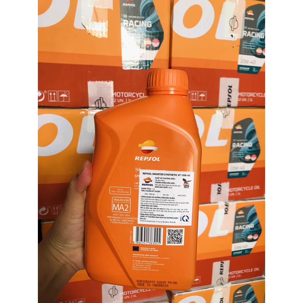 Nhớt Repsol Smarter Synthetic 4T 10W-40 1L, 1L1, 1L2, 1L3,....