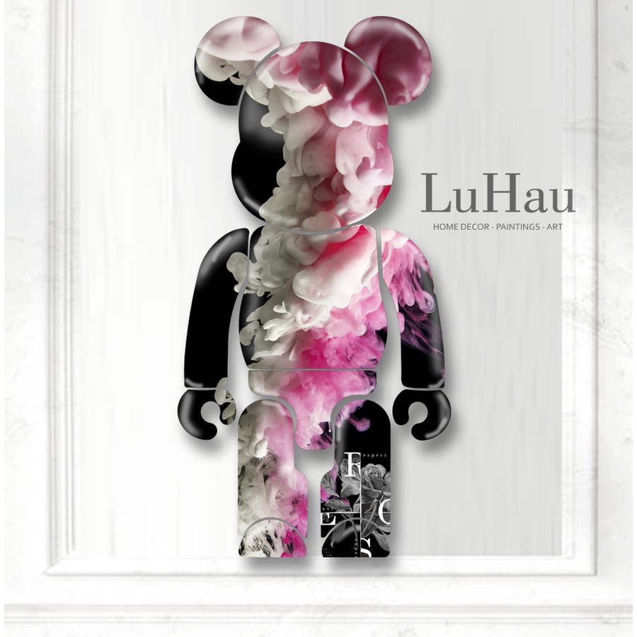 Gấu dán tường B.rick B.ear trang trí quán trà sữa cửa hàng phòng trọ