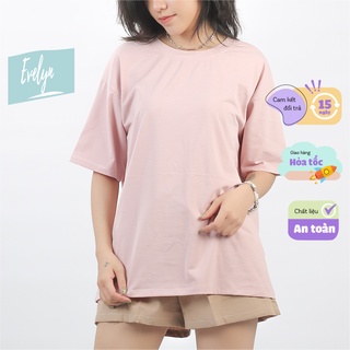 Áo thun Unisex Evelyn Basic Tee phông trơn nam nữ tay lỡ oversize form rộng