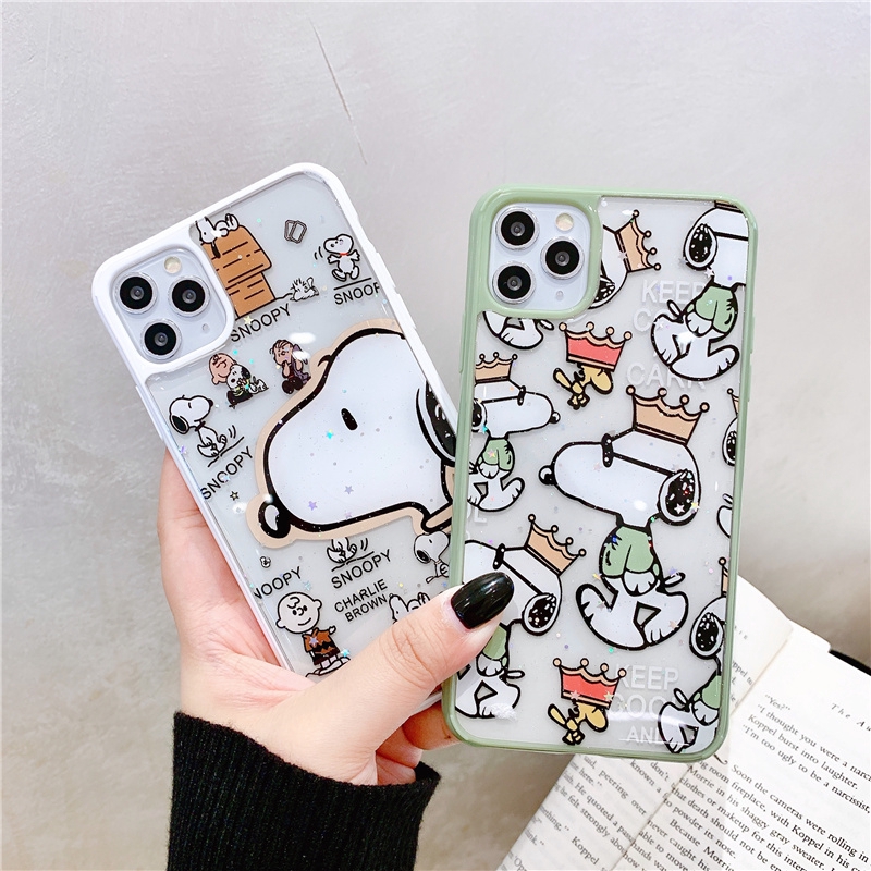 Ốp lưng iphone viền Snoopy kim tuyến 5/5s/6/6plus/6s/6splus/7/7plus/8/8plus/x/xr/xs/11/12/pro/max/plus/promax-Awifi S2-4 | BigBuy360 - bigbuy360.vn