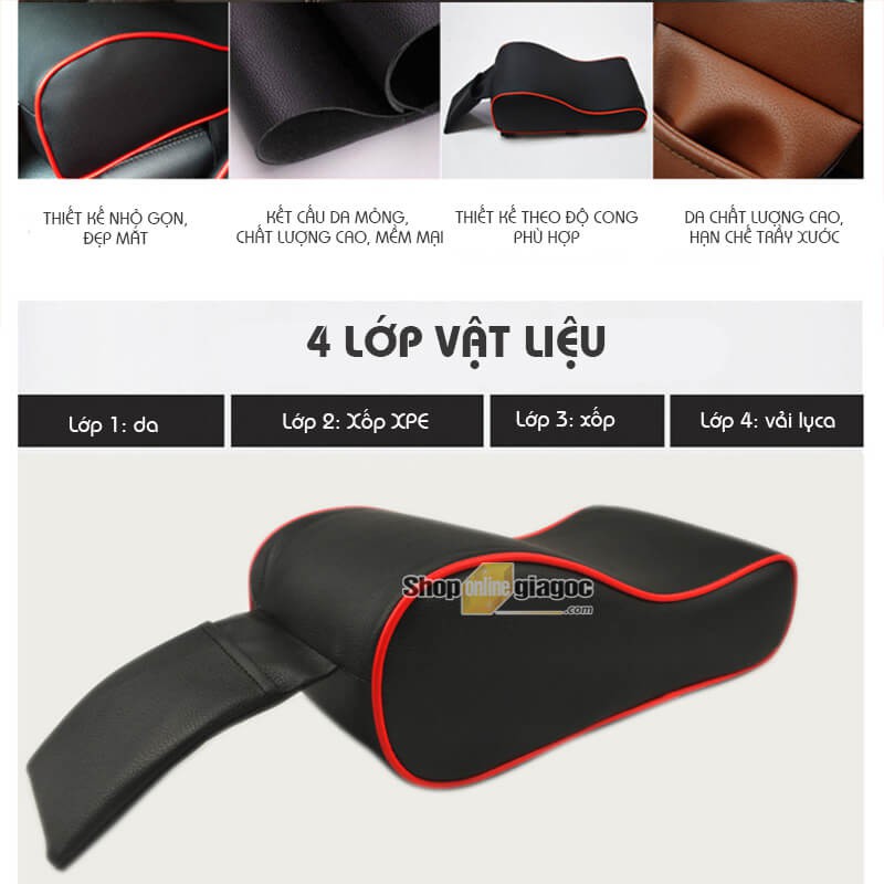 Đệm Tỳ Tay Ô Tô Cao Su Non Bọc Da Cao Cấp