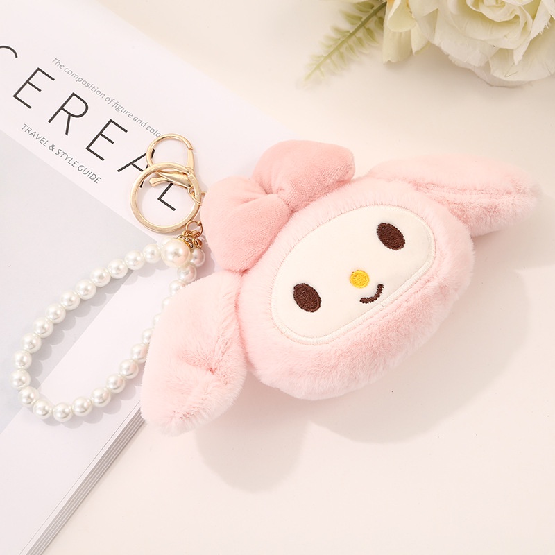 SANRIO Móc Khóa Hình Búp Bê Melody Kuromi Cinnamoroll Nhồi Bông Dễ Thương