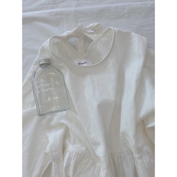 Áo sơ mi nữ babydoll buộc nơ sau - áo sơ mi  trắng tay lỡ babydoll phom thụng  thắt nơ sau , kiểu dáng hàn quốc